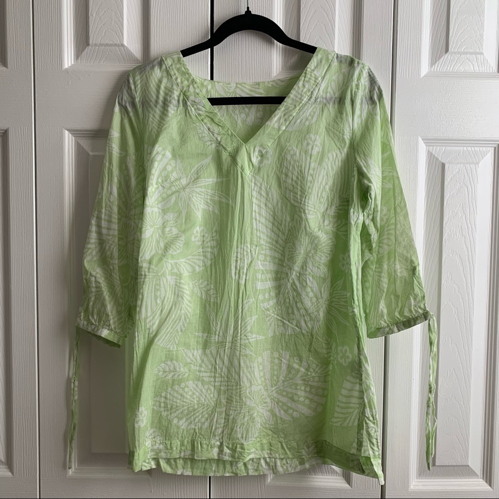 Cotton Green Floral Tunic Top